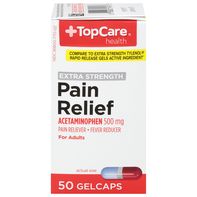 TopCare Pain Relief, Extra Strength, 500 mg, Gelca...
️