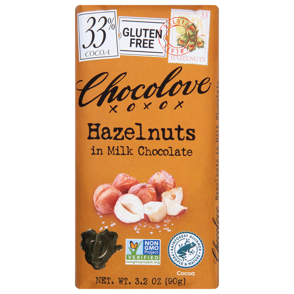 Chocolove Hazelnuts, in Milk Chocolate