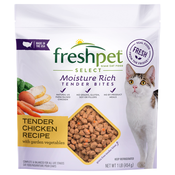 Freshpet Fresh Cat Food, Moisture Rich Tender Bites, Tender Chicken Recipe