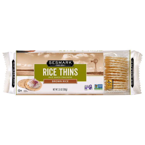 Sesmark Rice Thins Brown Rice Snack Crackers