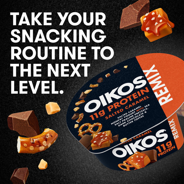 Oikos Remix Salted Caramel High Protein Nonfat Greek Yogurt With Mix-Ins