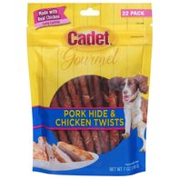 Cadet Dog Treats, Pork Hide & Chicken Twists, 22 P...
️