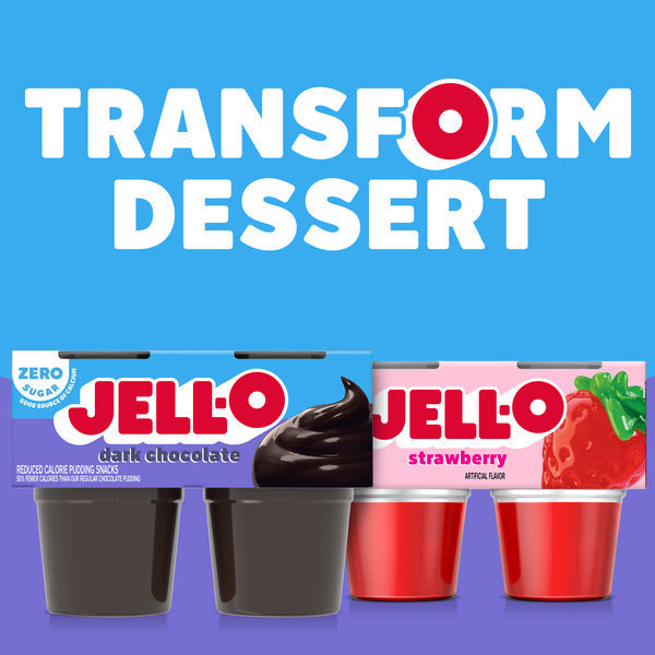 Jell-O Dark Chocolate Sugar Free Refrigerated Pudding Cup Snacks