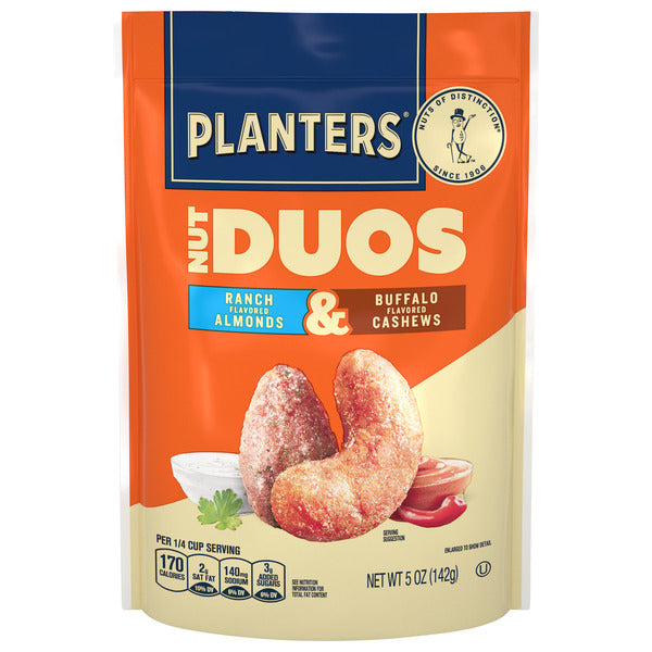 Planters Nut Duos Whole Ranch Flavored Almonds and Whole Buffalo Flavored Cashews