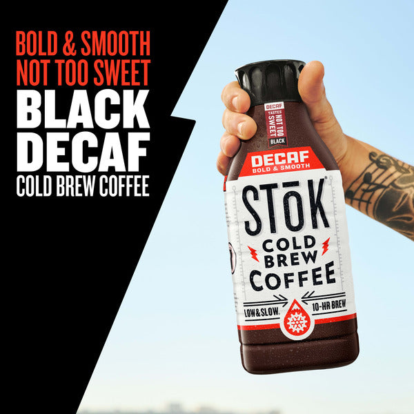SToK Decaf Bold & Smooth Not Too Sweet Cold Brew Coffee, Ready to Drink Bottled Coffee, 48 fl oz