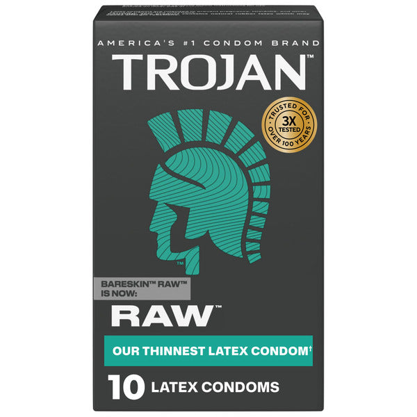 Trojan Raw Thinnest Latex Lubricated Condoms