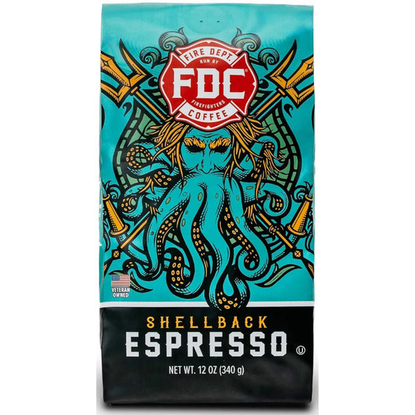 Fire Department Coffee Inc. Shellback Espresso, Premium Ground Coffee, Medium Roast