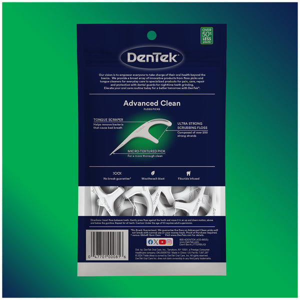 DenTek Floss Picks Triple Clean Advanced Clean Mouthwash Blast