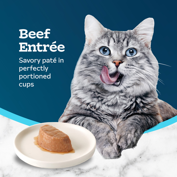 Blue Buffalo Tastefuls Spoonless Singles Wet Cat Food, Beef, Twin Pack Cups