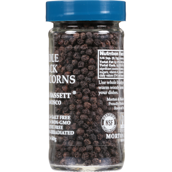 Morton & Bassett Spices Peppercorns, Whole Black
