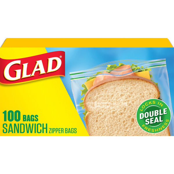 Glad Zipper Food Storage Sandwich Bags