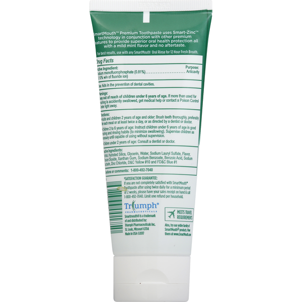Smart Mouth Toothpaste, Premium, Mild Mint