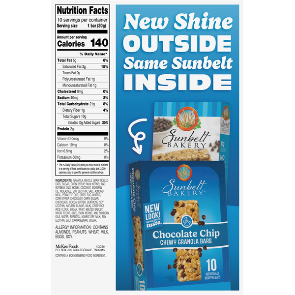 Sunbelt Bakery Chocolate Chip Chewy Granola Bars