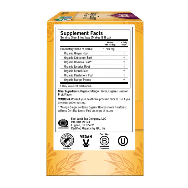 Yogi Tea Herbal Tea, Mango Ginger, Supports Digestion, Caffeine Free