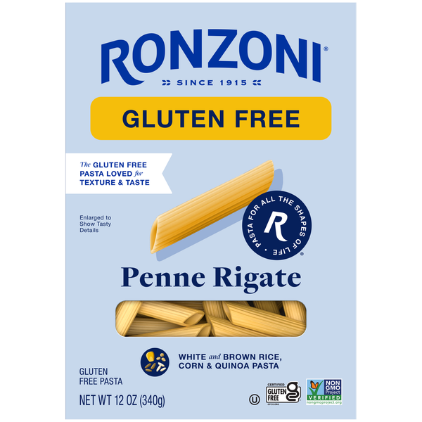 Ronzoni Gluten Free Penne, Non-GMO, Vegan, 4-Grain White Pasta