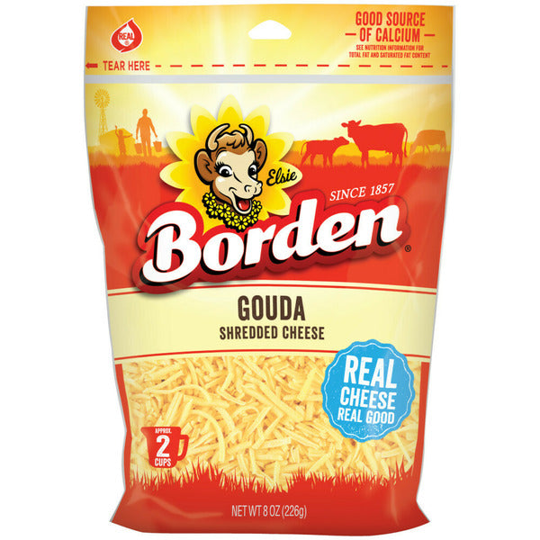 Borden Regular Shredded Cheese, Gouda DestGlow