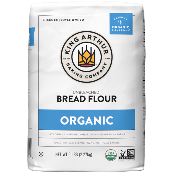 King Arthur Baking Company 100% Organic Unbleached Bread Flour, Non-GMO Project Verified, No Preservatives