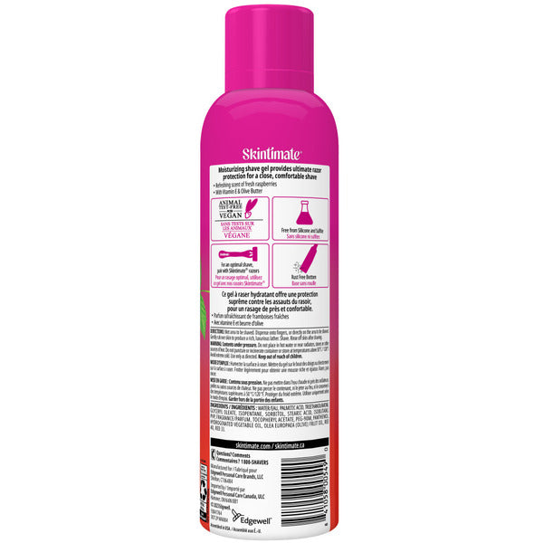 Skintimate Skin Therapy Raspberry Rain Shave Gel for Women, Moisturizing Shaving Cream