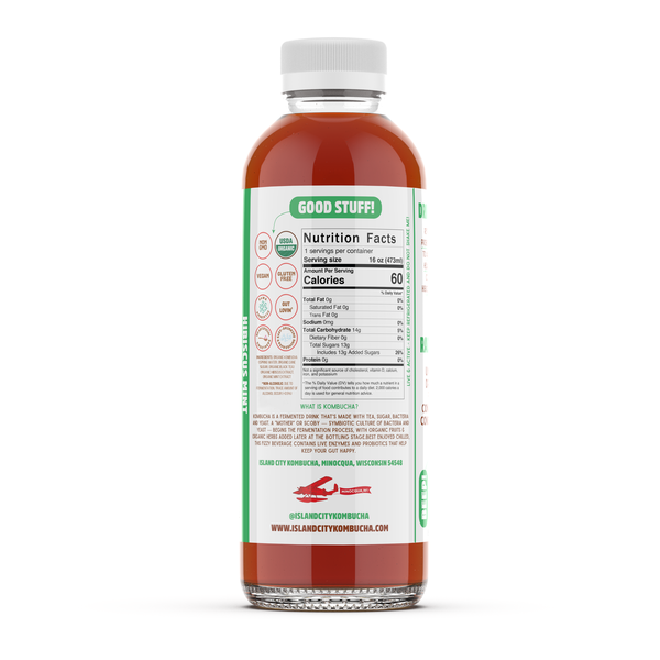 Island City Kombucha Organic, Hibiscus Mint Kombucha
