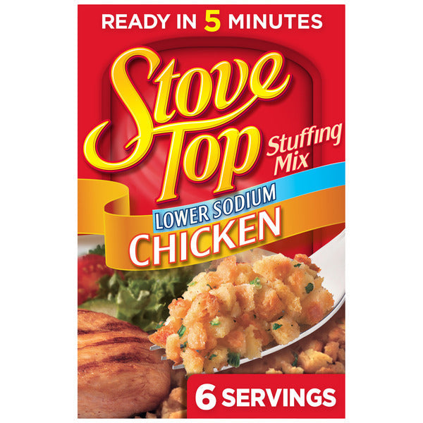 Kraft Stove Top Low Sodium Stuffing Mix for Chicken with 25% Less Sodium