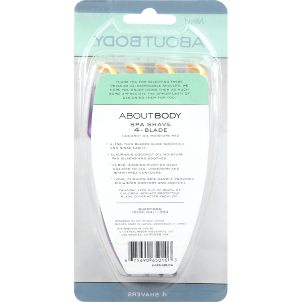 About Body Spa Shave, 4-Blade