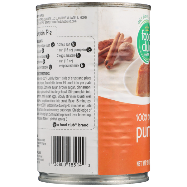 Food Club 100% Pure Pumpkin