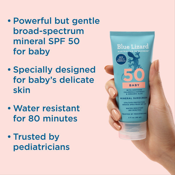 Blue Lizard Australian Sunscreen Baby SPF 50 Mineral Sunscreen Lotion