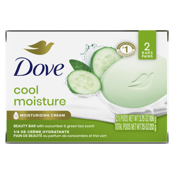Dove Beauty Bar Soap Cool Moisture Cucumber & Green Tea Scent