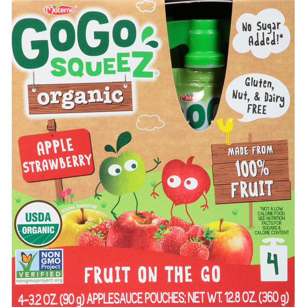 GoGo Squeez Organic Apple Strawberry Applesauce on the Go