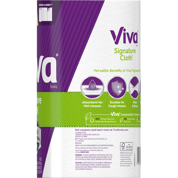 Viva Towels, Choose-A-Sheet, Triple Roll, 1-Ply
