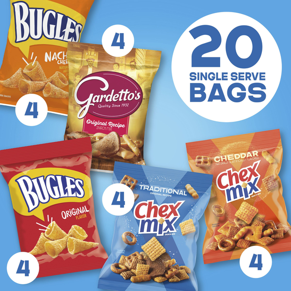 General Mills Multiple Brands Classic Mix Snack Mix Variety Pack Bugles Gardetto&