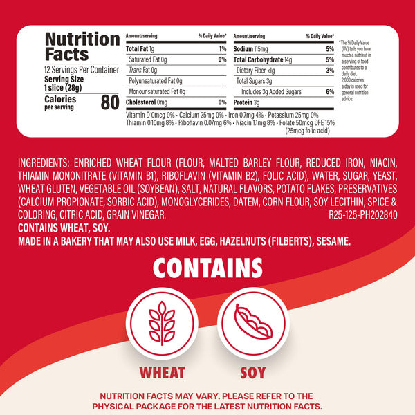 Sara Lee Hawaiian, Bread, Half Loaf, Sandwich Bread, 12 oz