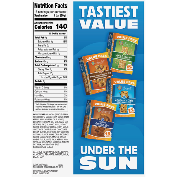 Sunbelt Bakery Chocolate Chip Chewy Granola Bars Value Pack