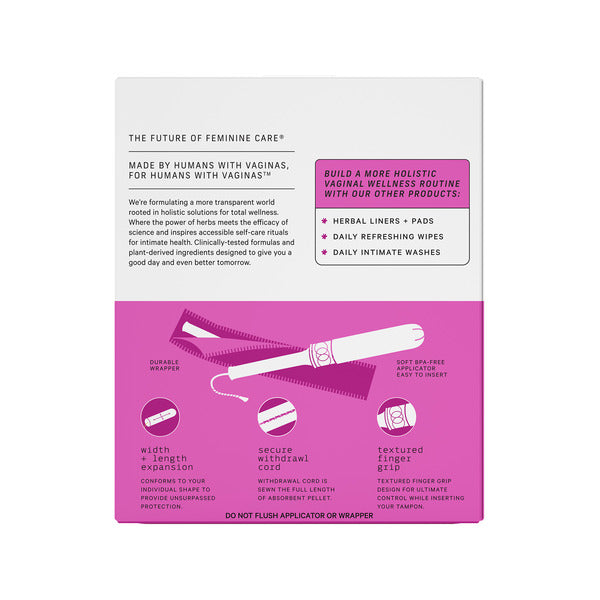 The Honey Pot Company Organic Cotton Regular, BPA-Free Applicator Tampons