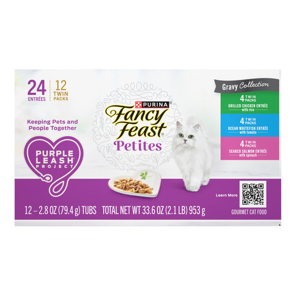 Purina Fancy Feast Gourmet Wet Cat Food , Petites Gravy Collection, break-apart tubs, 24 servings DestGlow