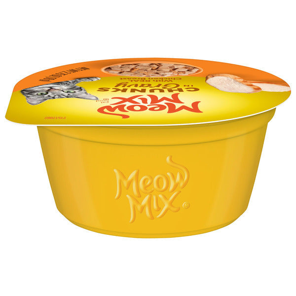 Meow Mix Chunks in Gravy Wet Cat Food With REAL Chicken Breast, 2.75 Oz. Cup (Packaging And Formulation Updates Underway) DestGlow