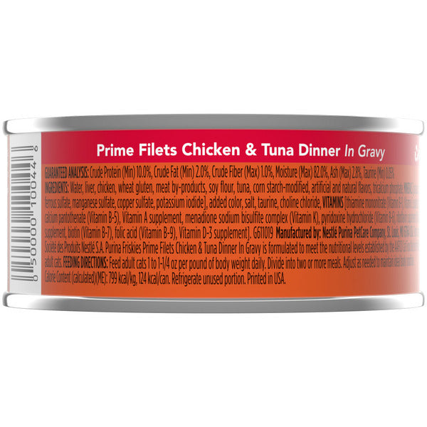 Purina Friskies Gravy Wet Cat Food, Prime Filets Chicken & Tuna Dinner in Gravy