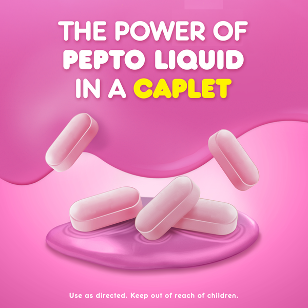 Pepto-Bismol Caplets for Upset Stomach & Diarrhea Relief, Over-the-Counter Medicine