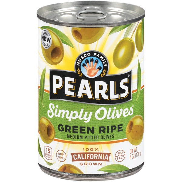 Pearls Simply Olives Green Ripe Medium Pitted California Olives
