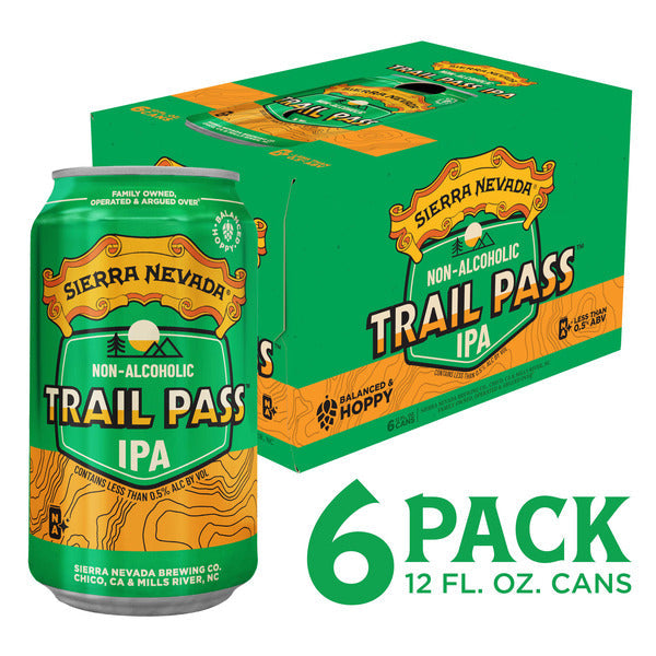 Sierra Nevada Trail Pass Non-Alcoholic IPA Craft Beer 6 Pack 12oz Cans