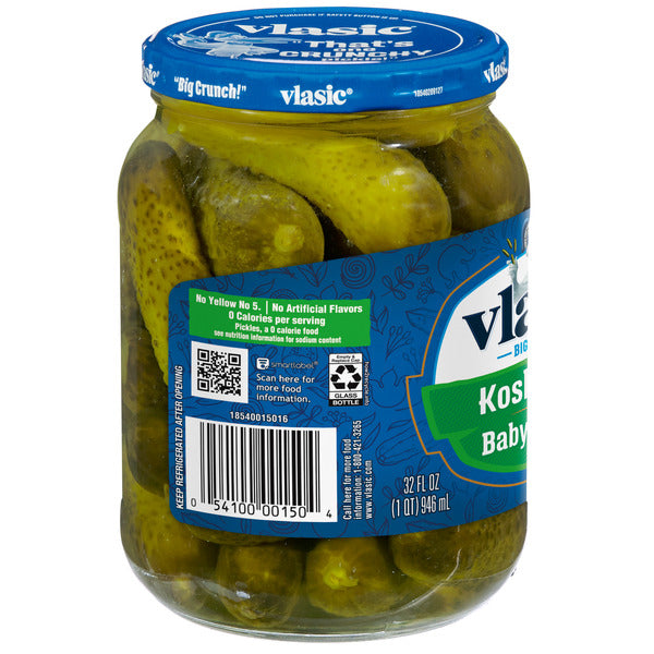 Vlasic Kosher Dill Baby Whole Pickles, Keto Friendly