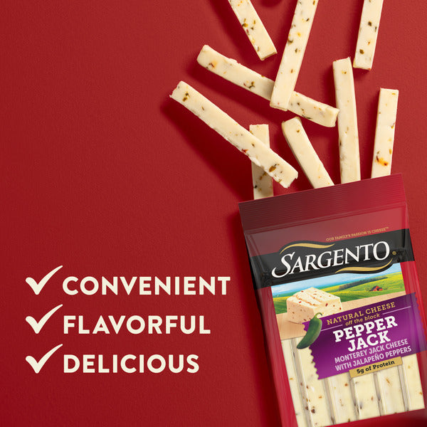 Sargento Natural Pepper Jack Cheese Sticks, 12-Count
