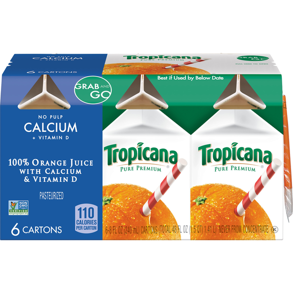 Tropicana No Pulp with Calcium & Vitamin D 100% Orange Juice