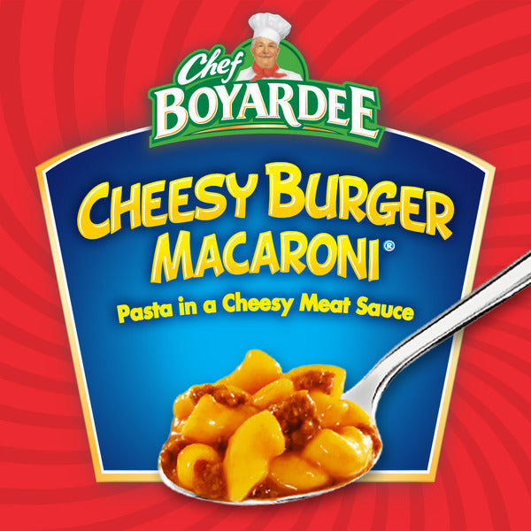 Chef Boyardee Cheesy Burger Macaroni in Cheesy Meat Sauce, Ready-to-Eat Meal
