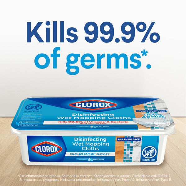 Clorox Disinfecting Wet Mopping Cloths, Rain Clean