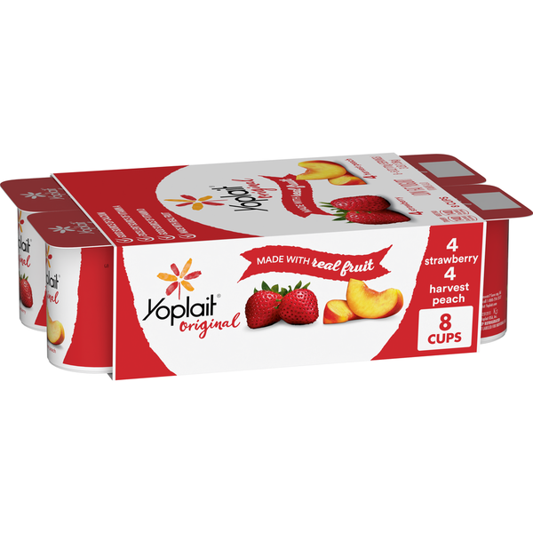 Yoplait Original Low Fat Strawberry and Harvest Peach Yogurt Cups
