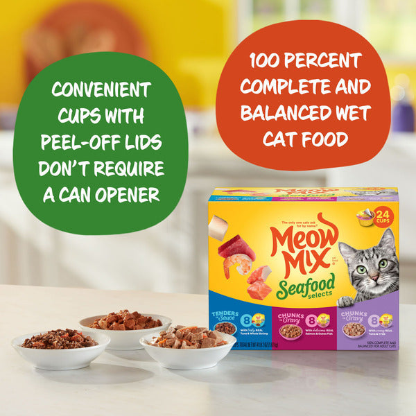 Meow Mix Seafood Selections Variety, Wet Cat Food