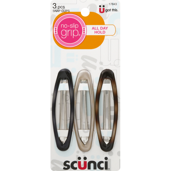 scünci Snap Clips, No Slip Grip