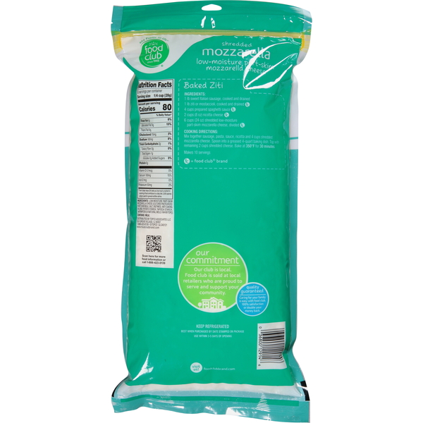 Food Club Shredded Cheese, Mozzarella