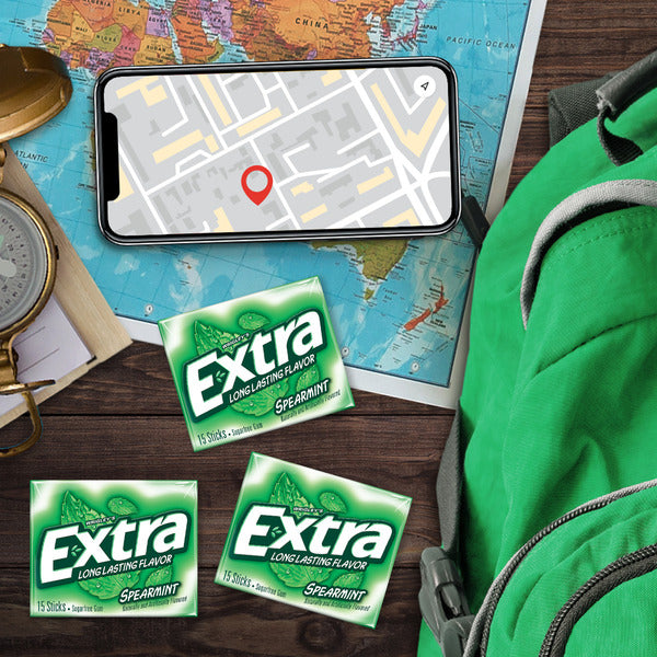 Extra Spearmint Sugar Free Chewing Gum Spring Break Travel Accessories
